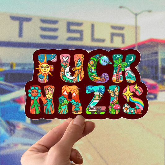 𝐍𝐄𝐖: FUCK NAZIS Bumpersticker